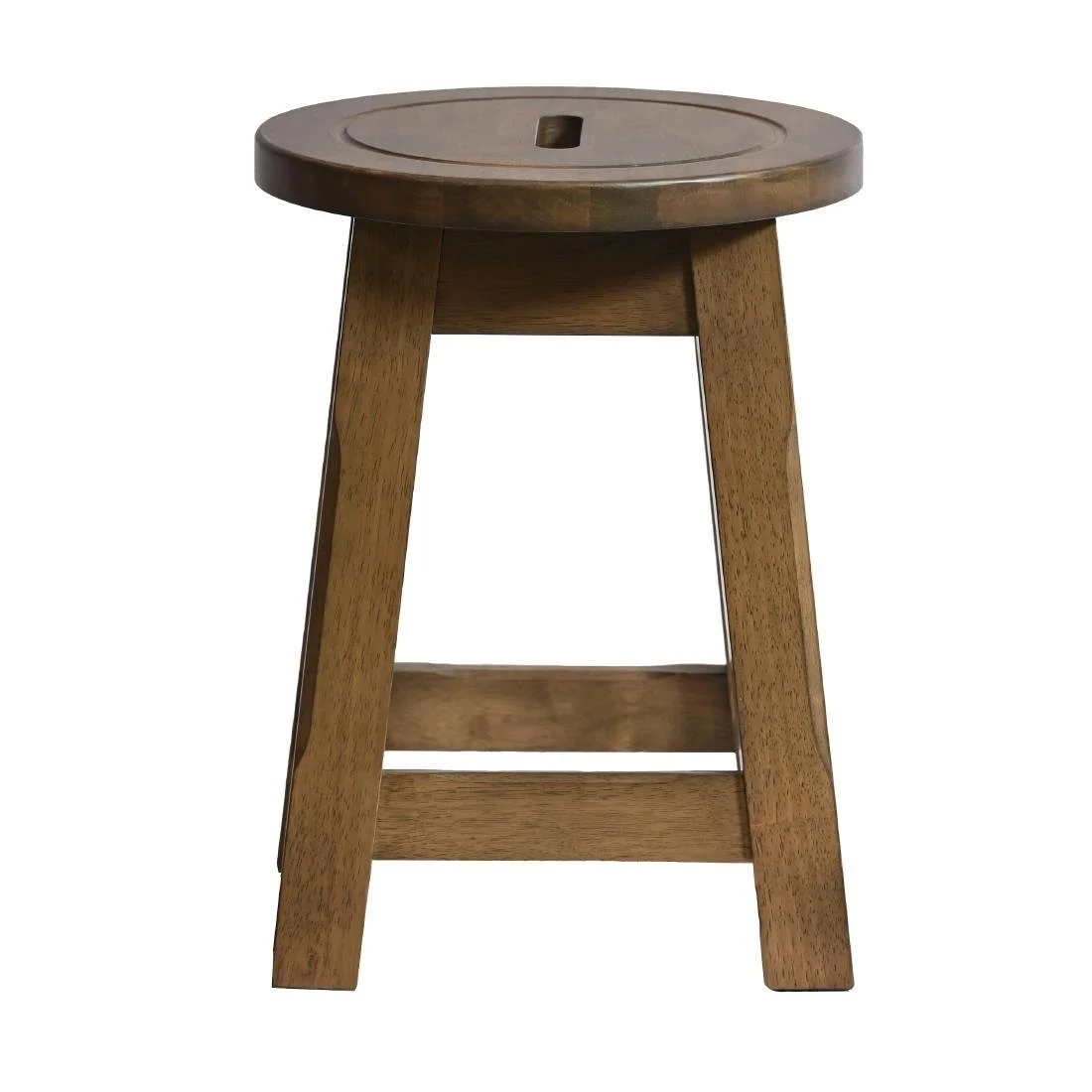 Wooden Top Low Stool in Weathered Oak (2 Pack) - Image 2