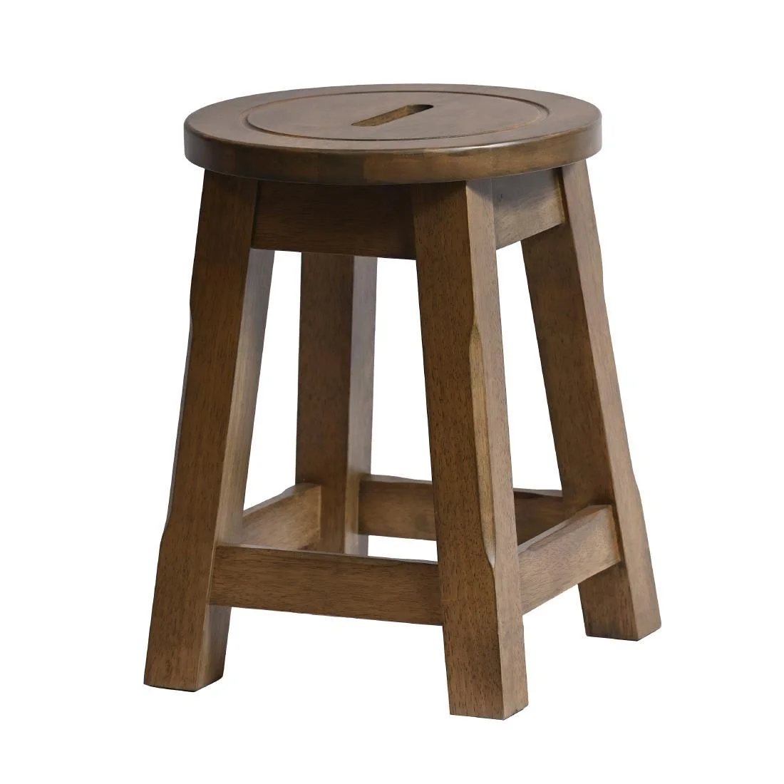 Wooden Top Low Stool in Weathered Oak (2 Pack) - Image 1