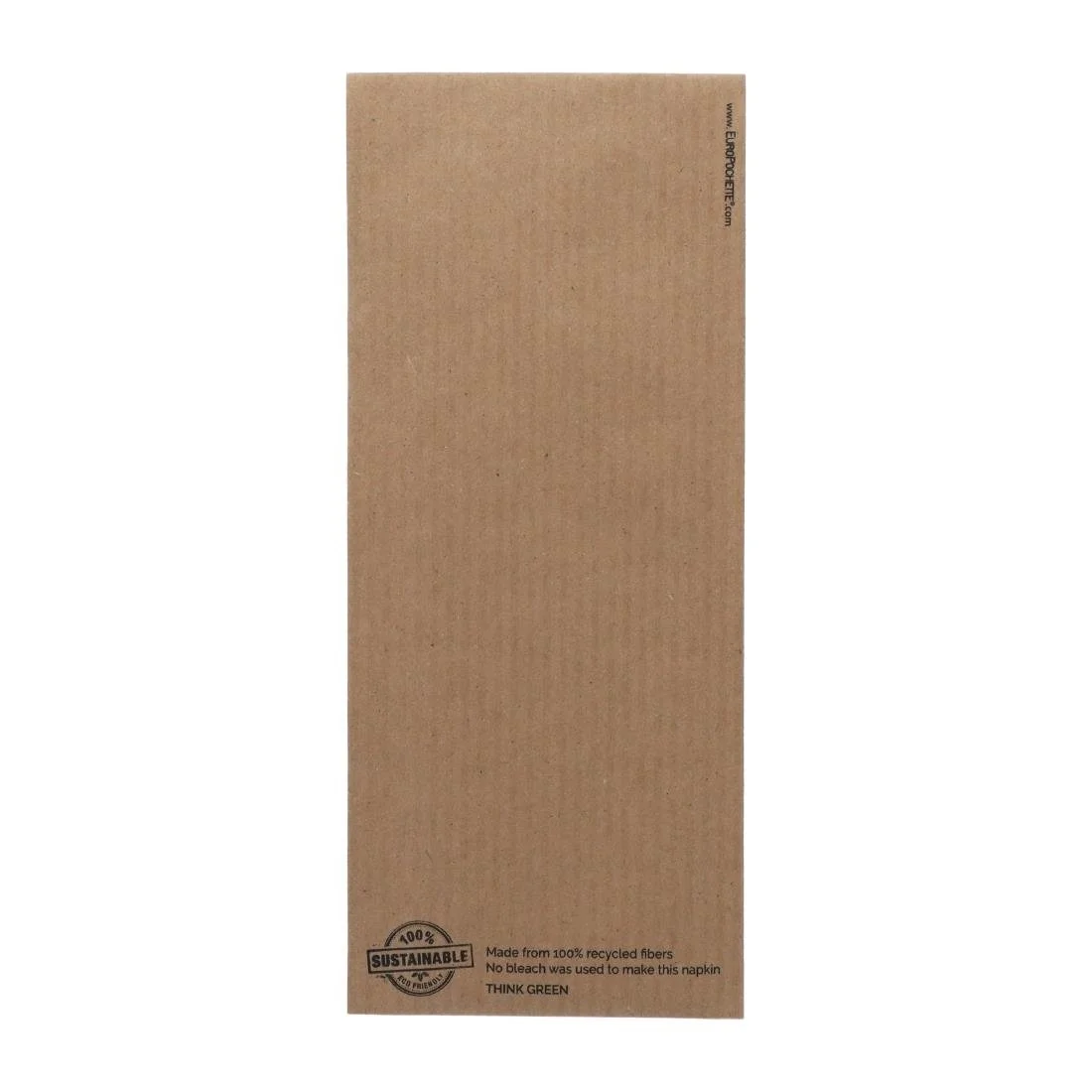 Europochette Classic Size Kraft Brown Cutlery Pouch with Kraft 2ply Napkin (500 Pack) - Image 3