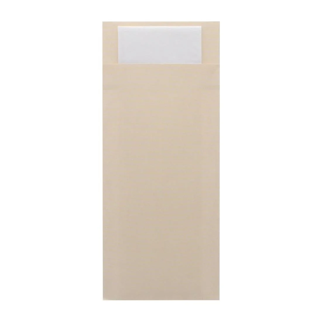 Europochette Classic Size Cream Cutlery Pouch with White 2ply Napkin (500 Pack) - Image 1