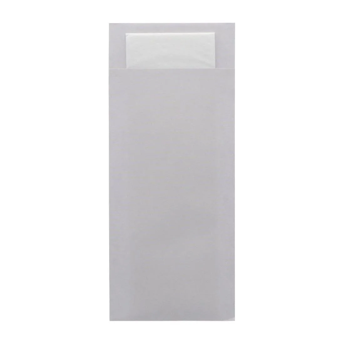 Europochette Classic Size Sea Salt Grey Cutlery Pouch with White 2ply Napkin (500 Pack) - Image 1