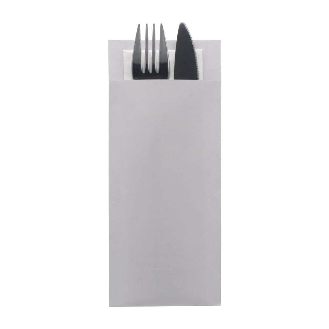 Europochette Classic Size Sea Salt Grey Cutlery Pouch with White 2ply Napkin (500 Pack) - Image 2