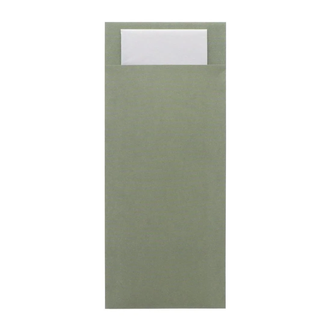 Europochette Classic Size Sage Green Cutlery Pouch with White 2ply Napkin (500 Pack) - Image 1