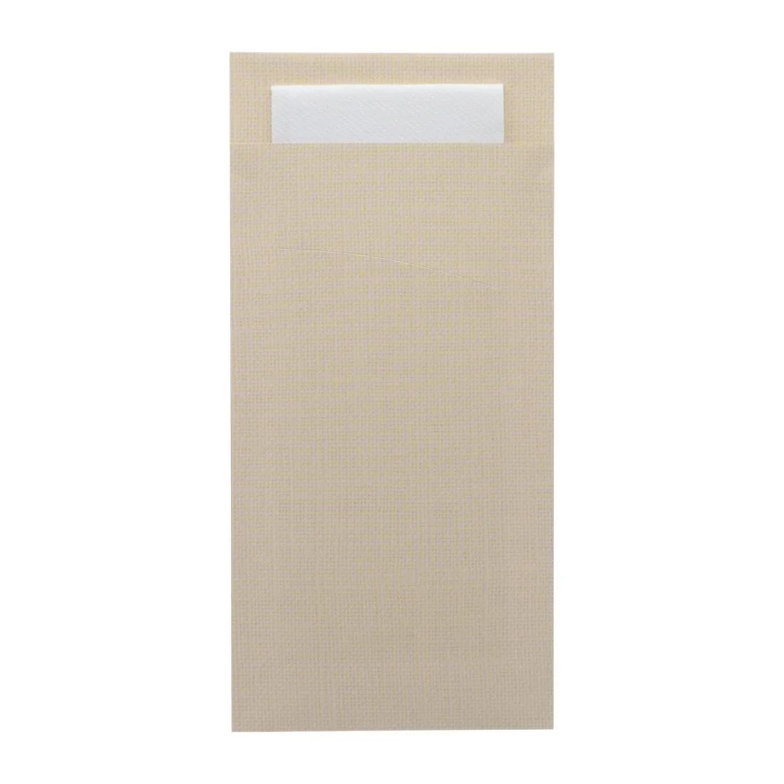 Europochette Extra Size Champagne Cutlery Pouch with White Airlaid Napkin (200 Pack) - Image 1