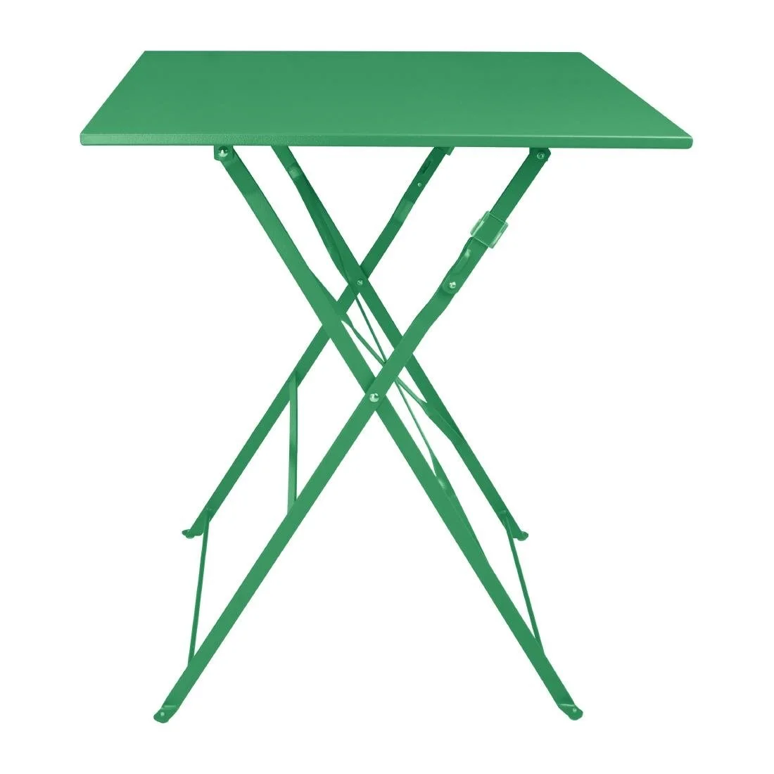Bolero Perth Forest Green Pavement Style Steel Table Square 600mm - Image 1