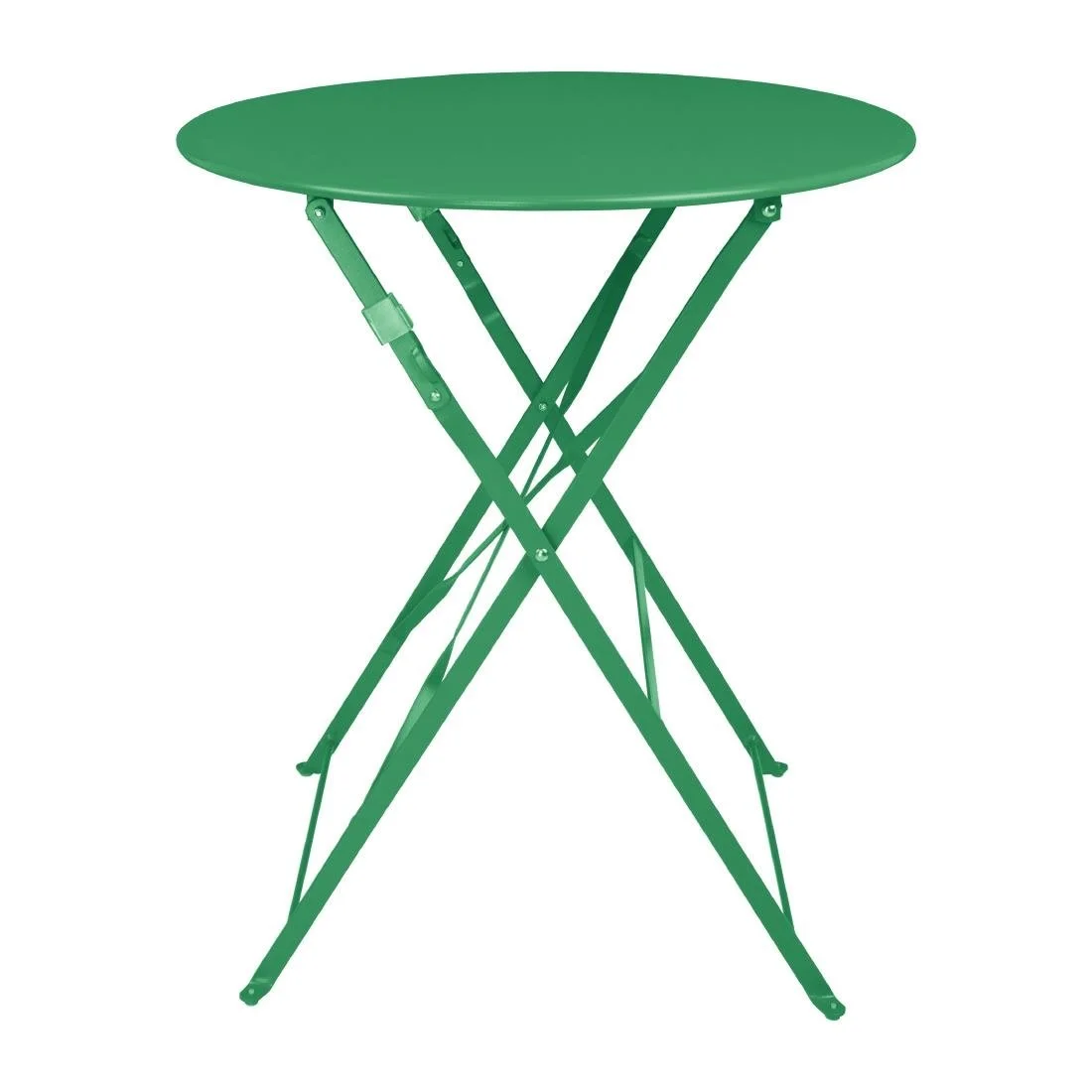 Bolero Perth Forest Green Pavement Style Steel Table Round 600mm - Image 1