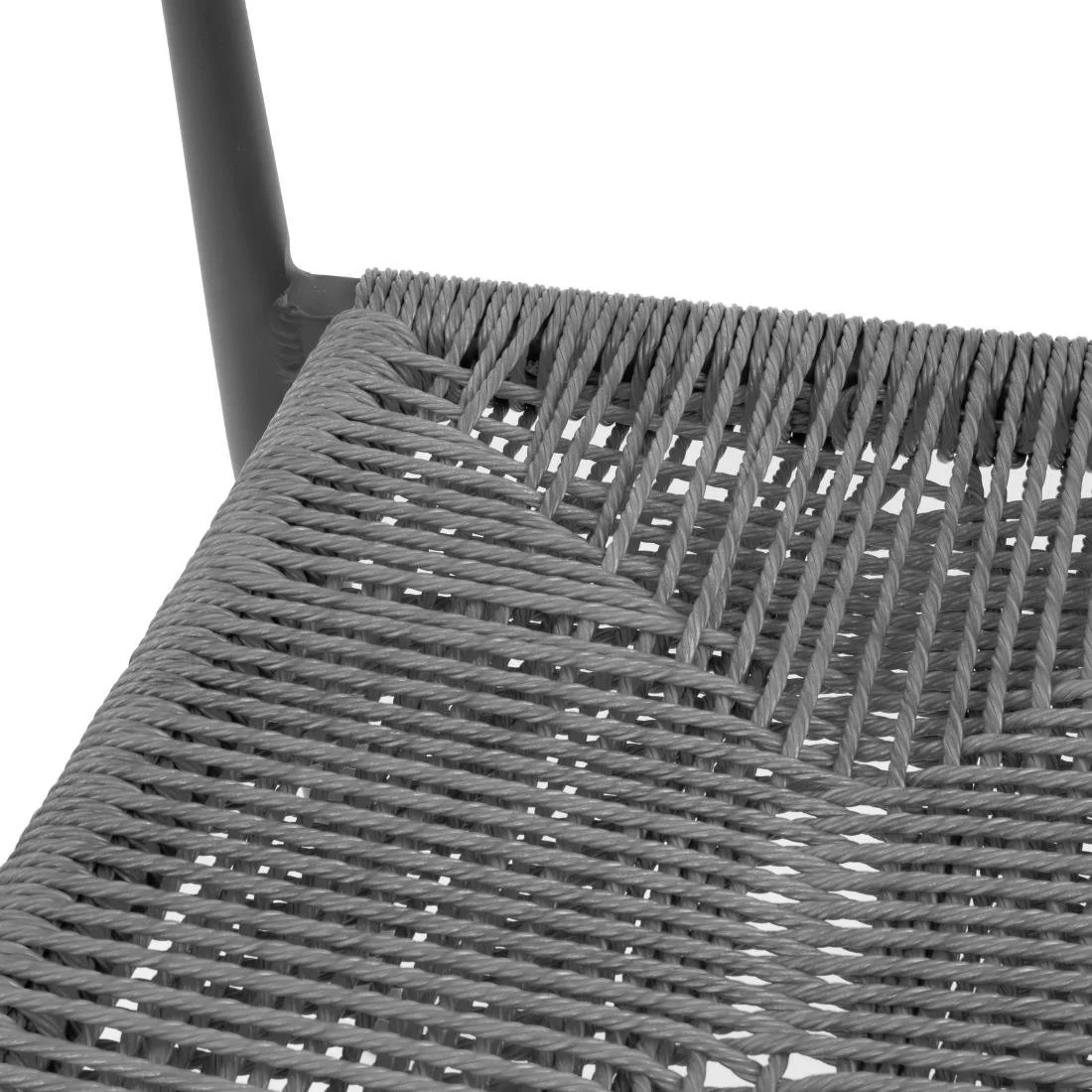 Bolero Eden PE Twist Rattan Outdoor Bar Stool Charcoal (2 Pack) - Image 4