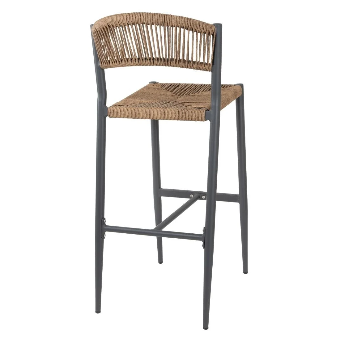 Bolero Eden PE Twist Rattan Outdoor Bar Stools Natural (2 Pack) - Image 3