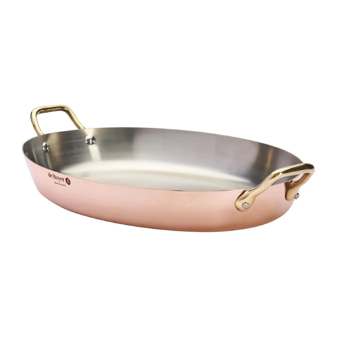 De Buyer Inocuivre Oval Dish with Brass Handles 36cm - Image 2