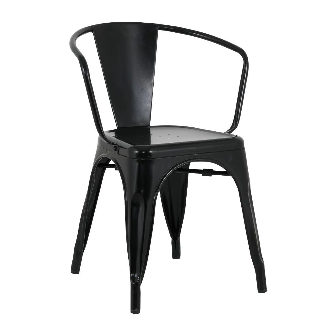 Bolero Bistro Curve Armchairs Black (4 Pack) - Image 1