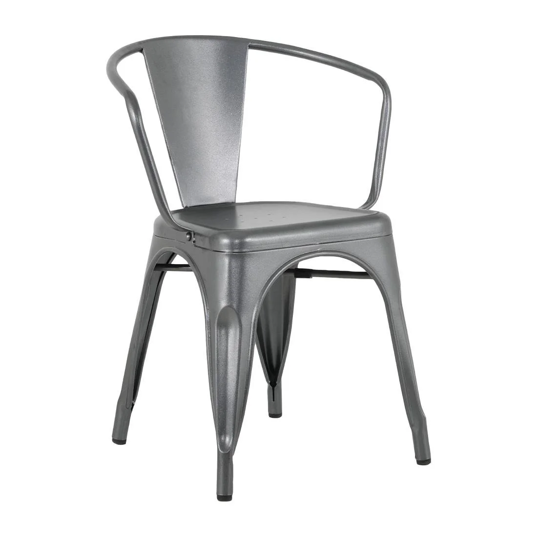 Bolero Bistro Curve Armchairs Gunmetal (4 Pack) - Image 1