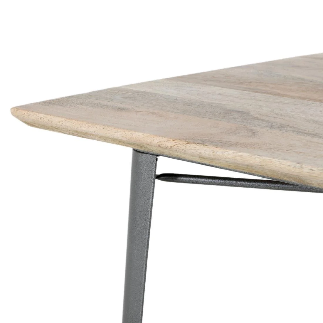 Bolero Bistro Dining Table Mango Wood Top Gunmetal Frame 1450mm - Image 5