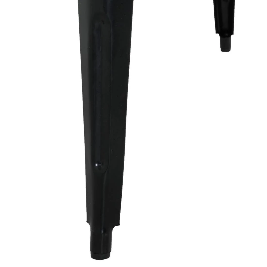 Bolero Bistro Dining Table Slatted Mango Wood Top Black Frame 650mm - Image 6