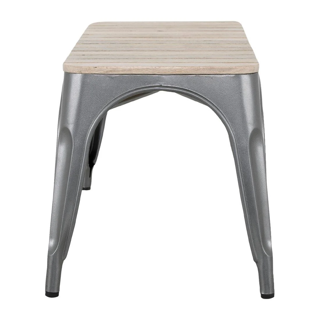 Bolero Bistro Indoor Bench Slatted Mango Wood & Gunmetal Frame 850mm (2 Pack) - Image 3