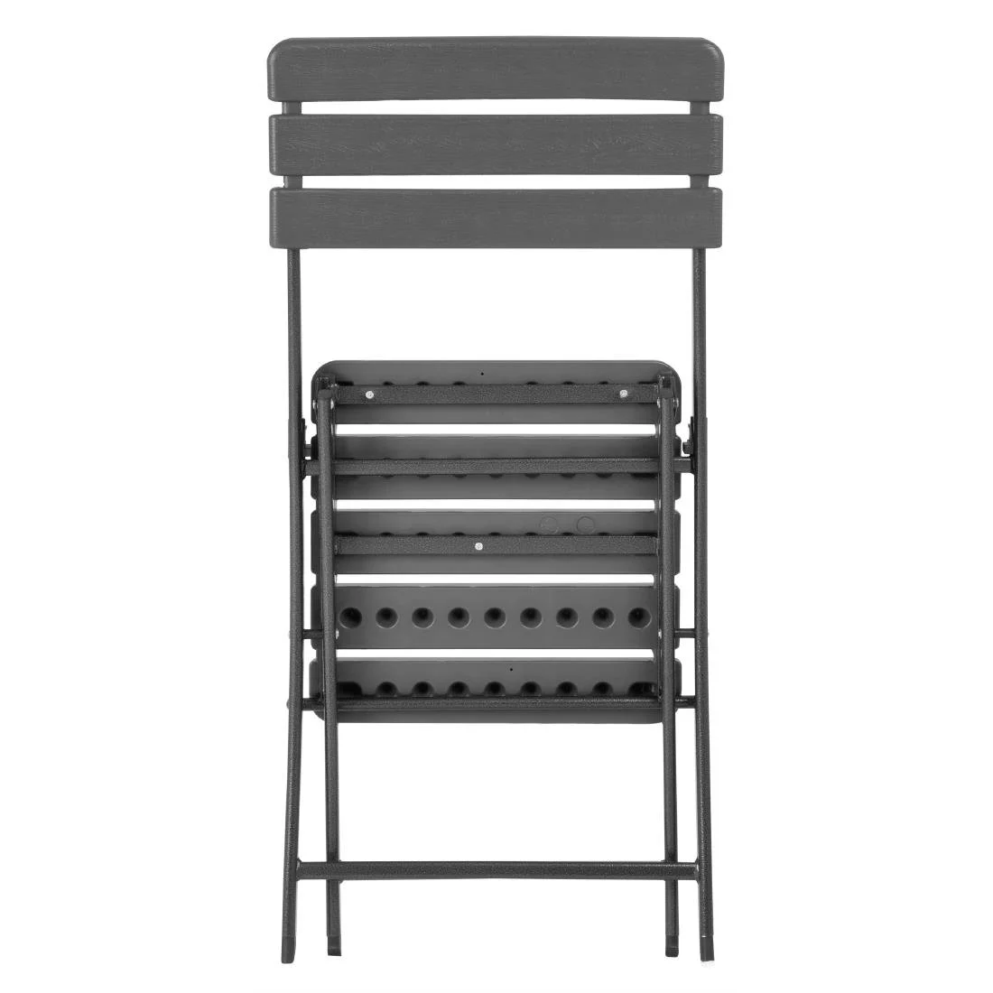 Bolero Folding Chairs Grey Wood Effect (2 Pack) - Image 4