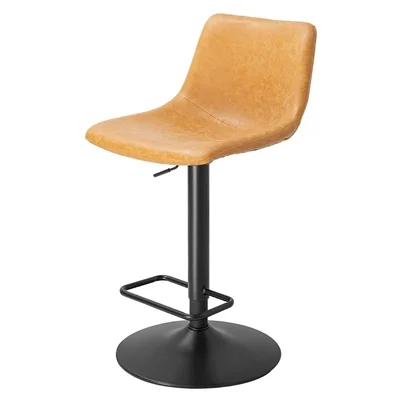 Bolero Diego Adjustable Bar Chairs Vintage Camel (2 Pack) - Image 1