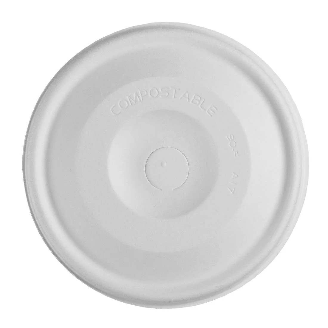 Vegware Nourish Moulded Fibre Cold Cup Flat Lids with Hole 89-Series (1000 Pack) - Image 2