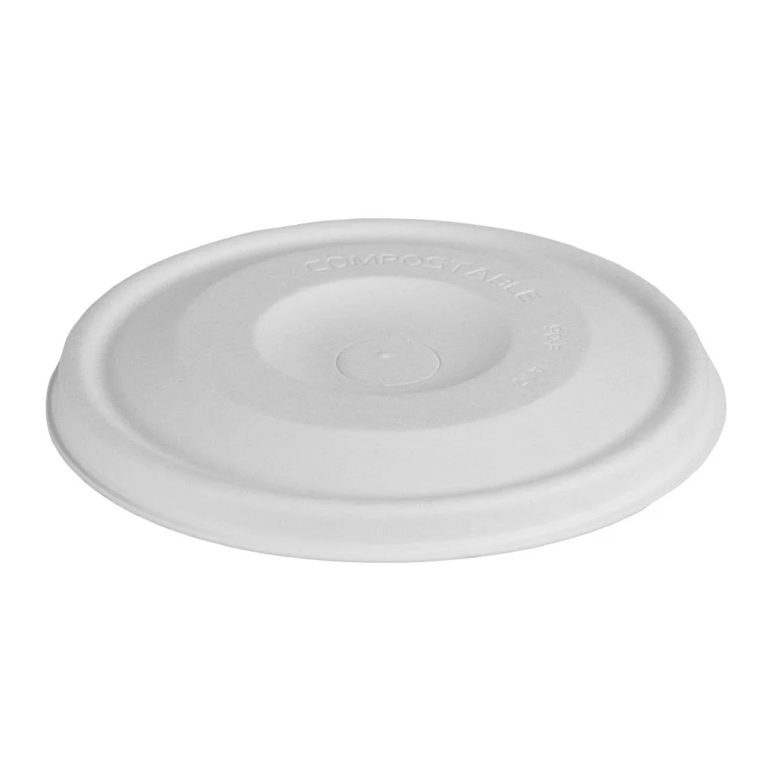 Vegware Nourish Moulded Fibre Cold Cup Flat Lids with Hole 89-Series (1000 Pack) - Image 1