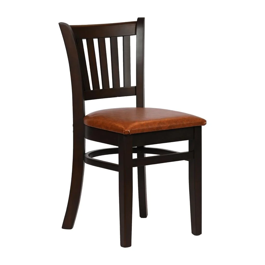 Turin Dining Table with 4 Manhattan Chairs in Dark Walnut with Bison Tan - Image 1