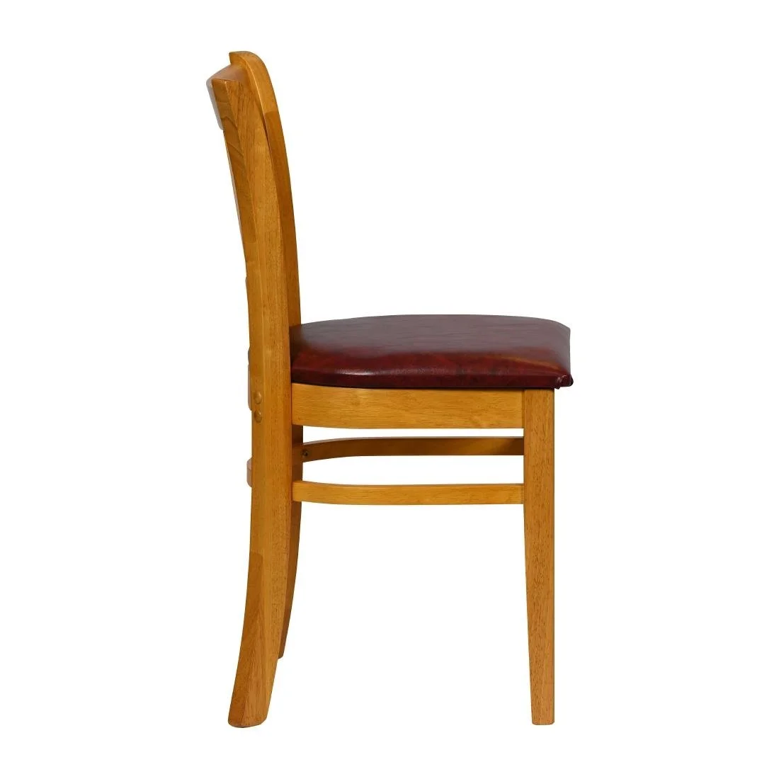 Turin Dining Table with 4 Manhattan Chairs in Soft Oak with Bison Bordeaux - Image 4