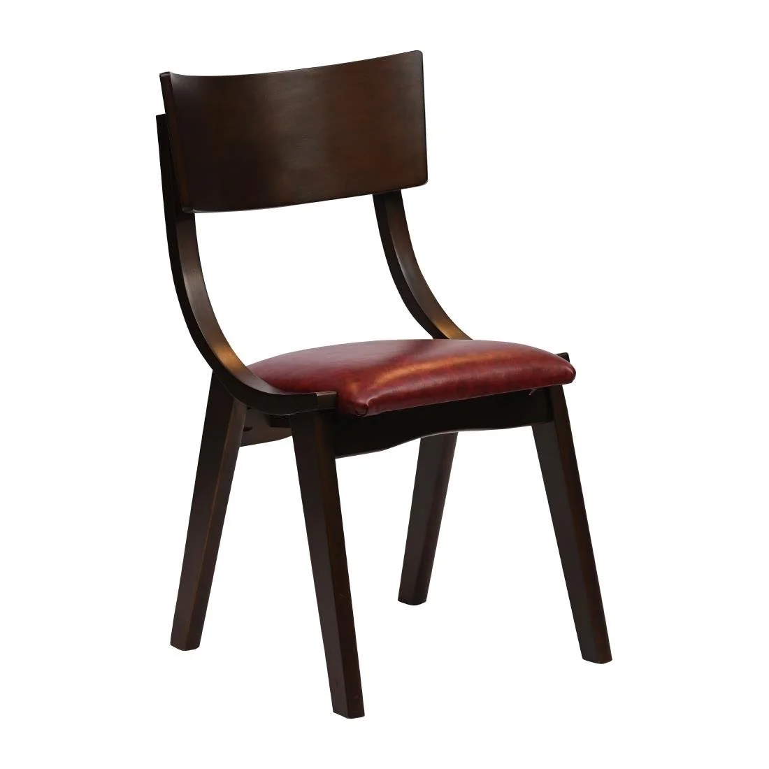 Chelsea Dining Chairs in Dark Walnut with Bison Bordeaux Seats (6 Pack) - Image 1