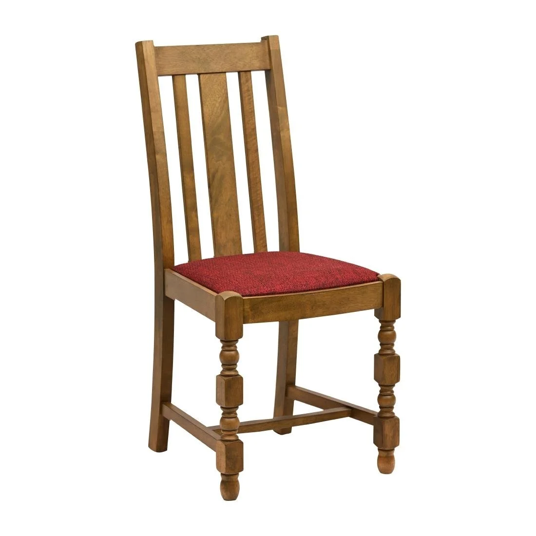 Thame Dining Chairs in Weathered Oak with Shetland Scarlett Seat (6 Pack) - Image 1