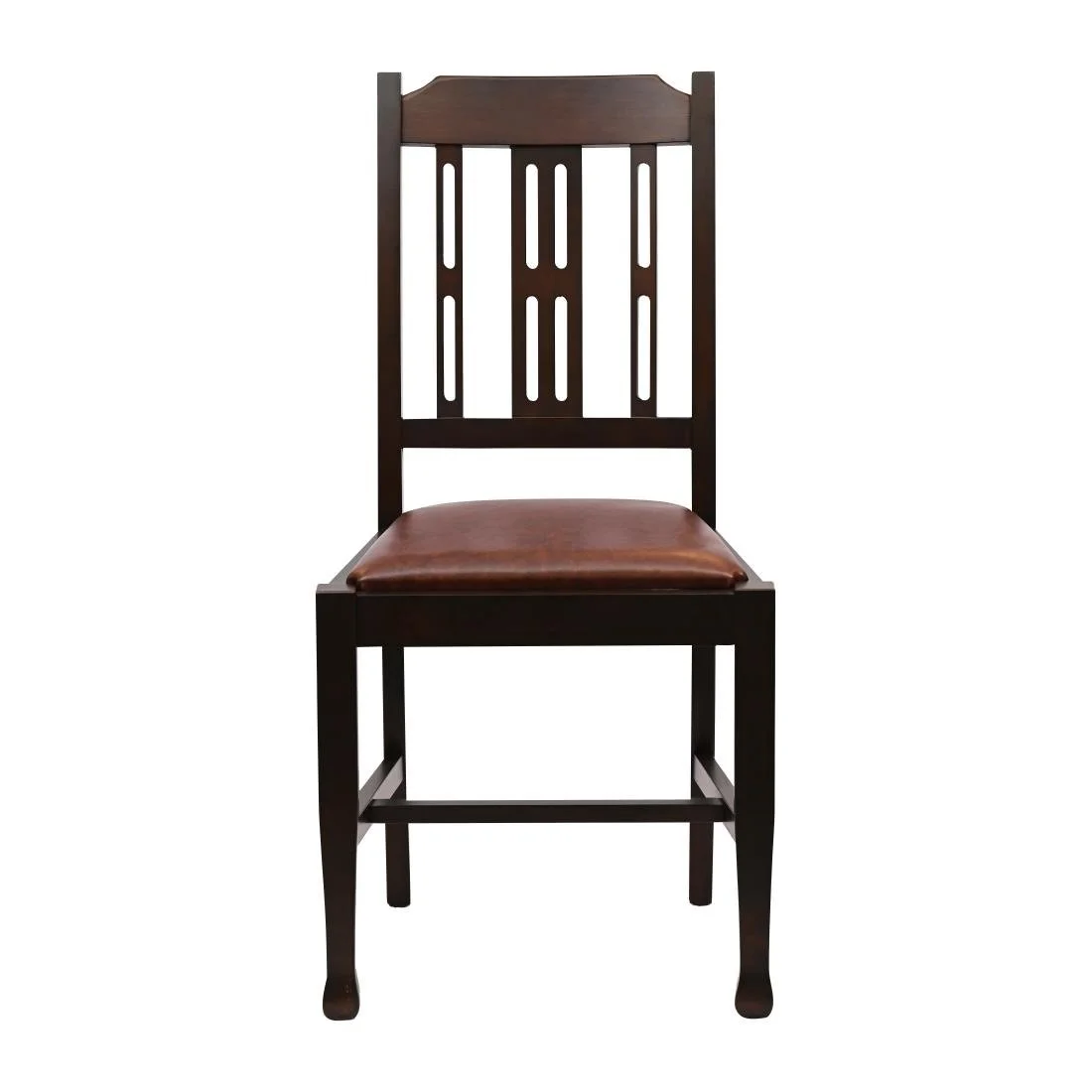 Lattice Back Dining Chairs in Dark Walnut with Bison Espresso Seat (6 Pack) - Image 3