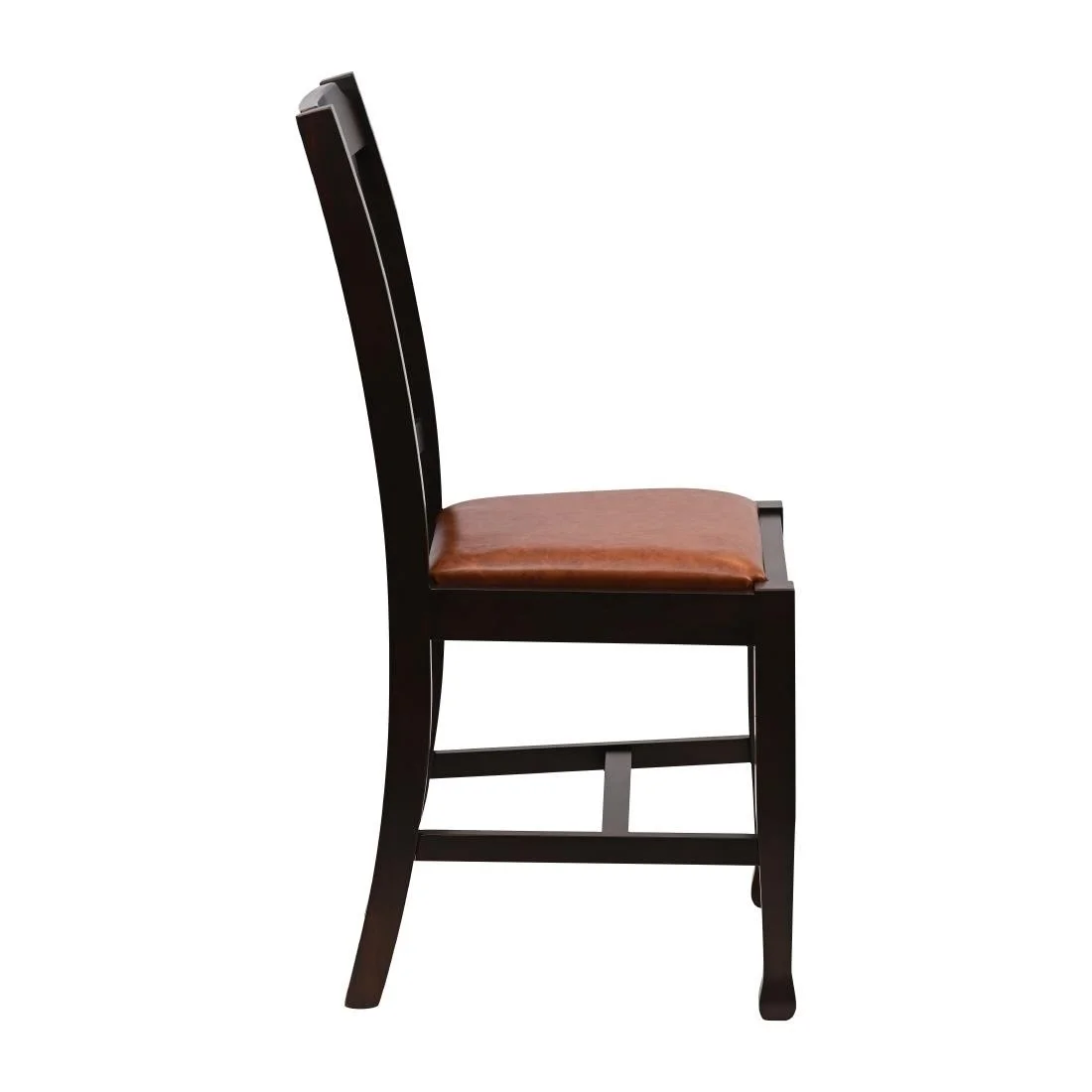 Lattice Back Dining Chairs in Dark Walnut with Bison Tan Seat (6 Pack) - Image 4