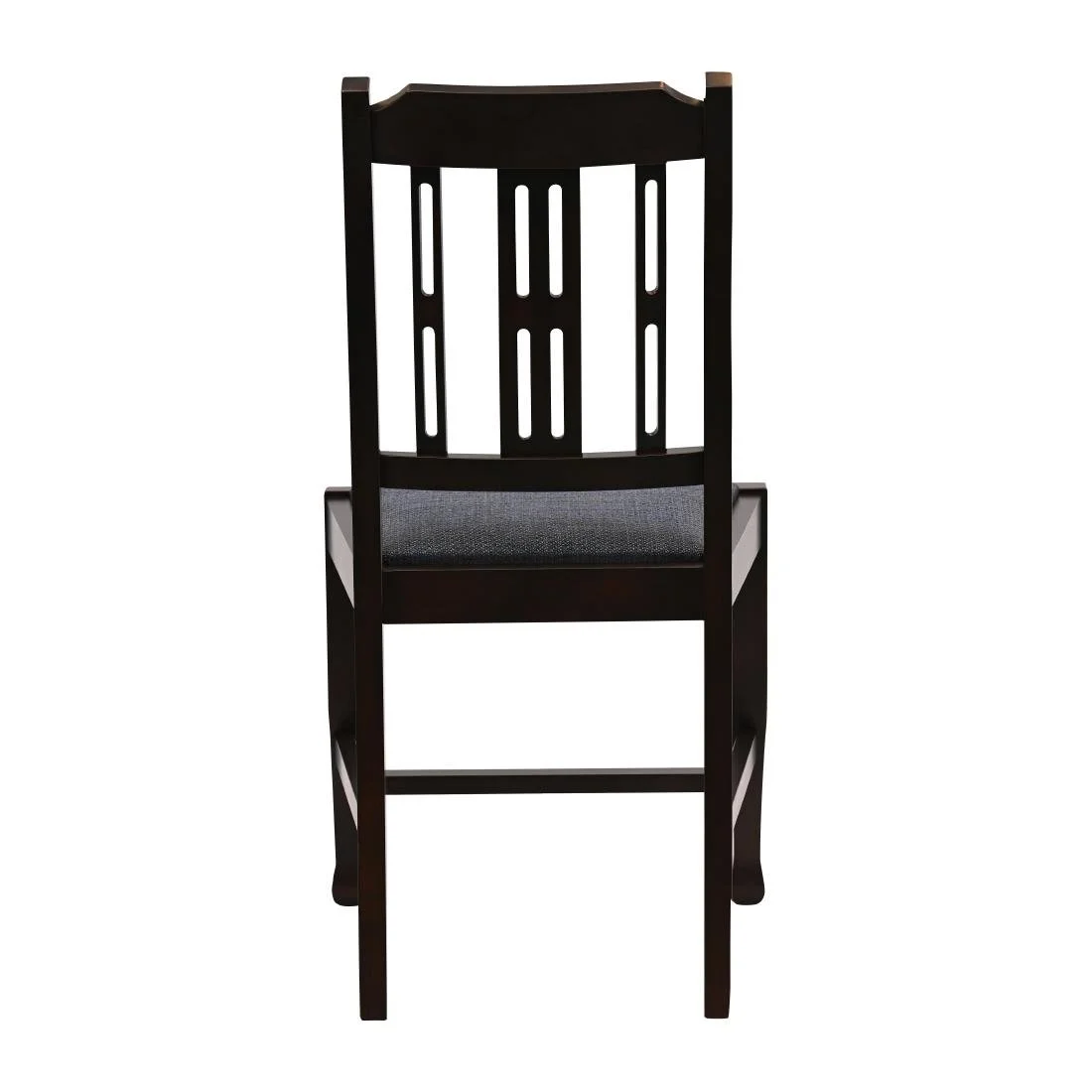 Lattice Back Dining Chairs in Dark Walnut with Shetland Sea Seat (6 Pack) - Image 3