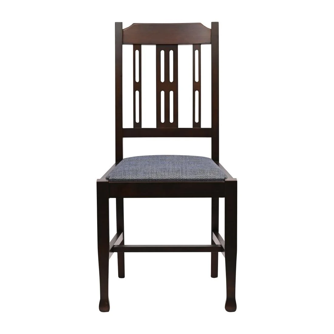 Lattice Back Dining Chairs in Dark Walnut with Shetland Sea Seat (6 Pack) - Image 4