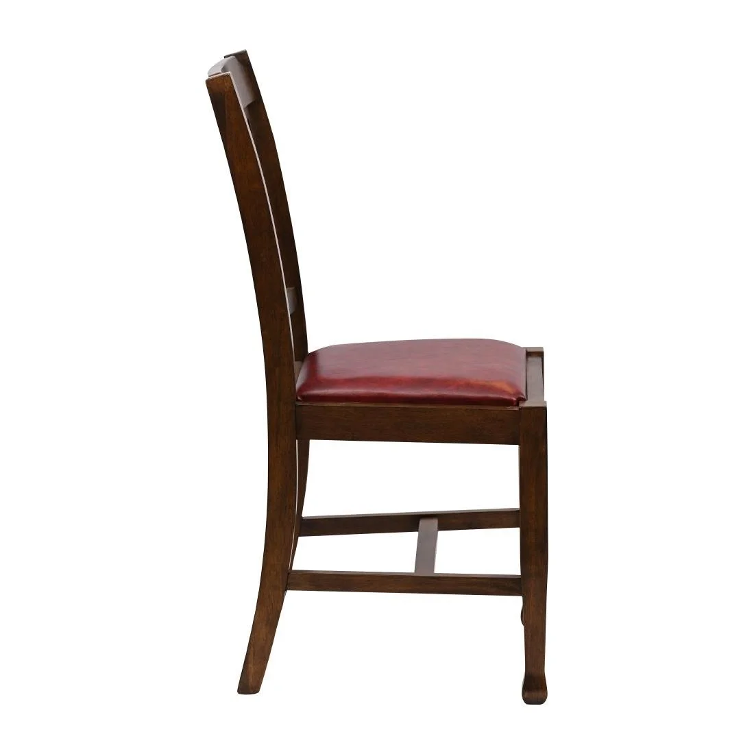 Lattice Back Dining Chairs in Vintage Wood with Bison Bordeaux Seat (6 Pack) - Image 4