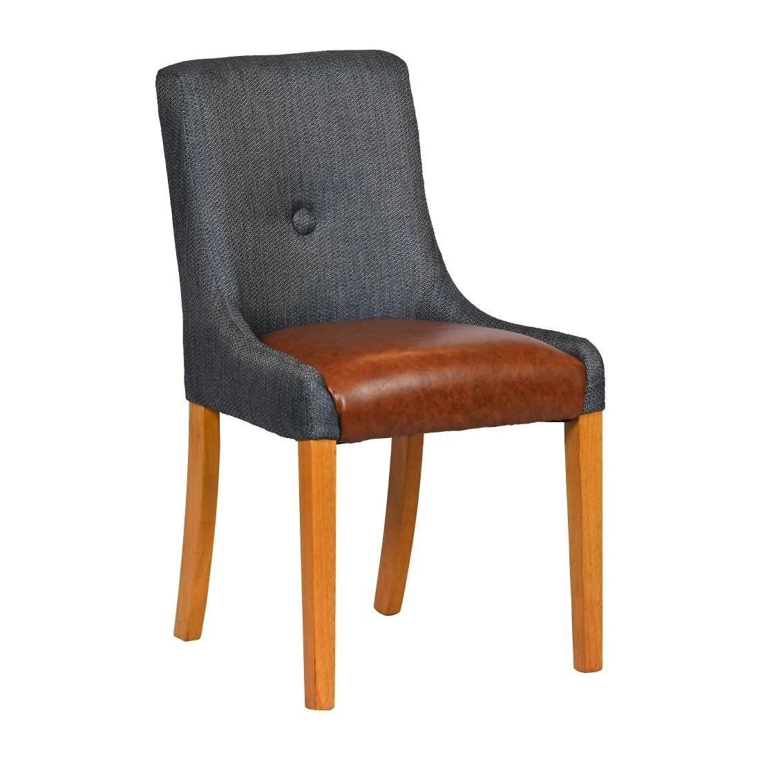 Bath Soft Oak Dining Chairs with Sea Back & Tan Seat (6 Pack) - Image 1