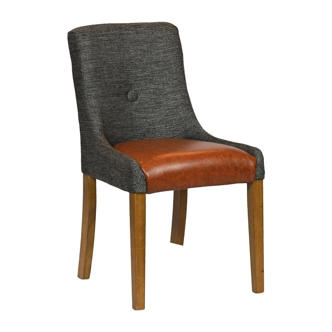 Bath Weathered Oak Dining Chairs with Smoke Back & Tan Seat (6 Pack) - Image 1