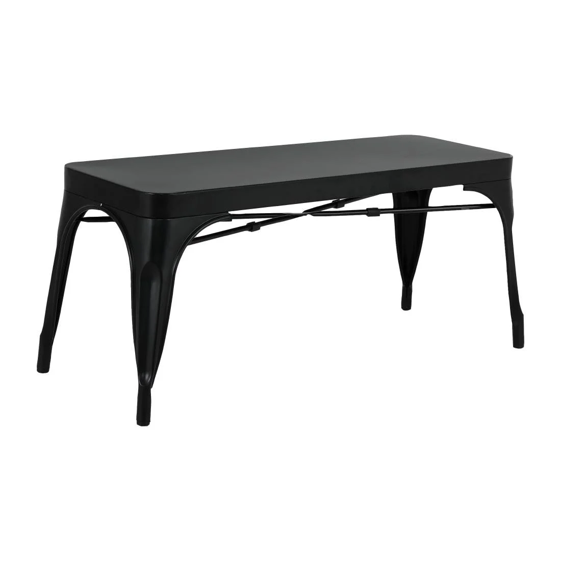 Bolero Bistro Metal Benches Black 1000mm (2 Pack) - Image 1