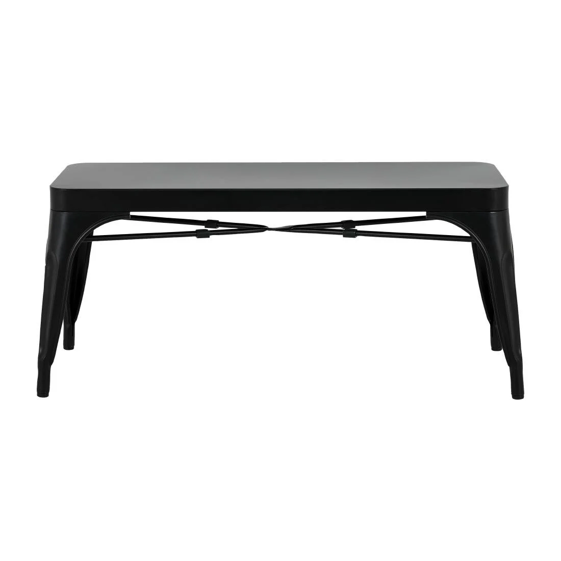 Bolero Bistro Metal Benches Black 1000mm (2 Pack) - Image 2