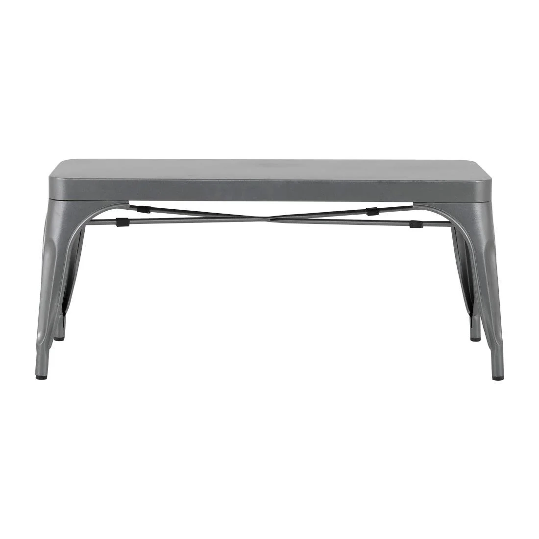 Bolero Bistro Metal Benches Gunmetal 1000mm (2 Pack) - Image 2