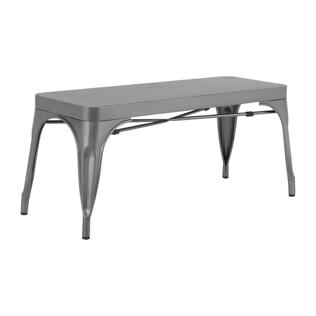 Bolero Bistro Metal Benches Gunmetal 1000mm (2 Pack) - Image 1