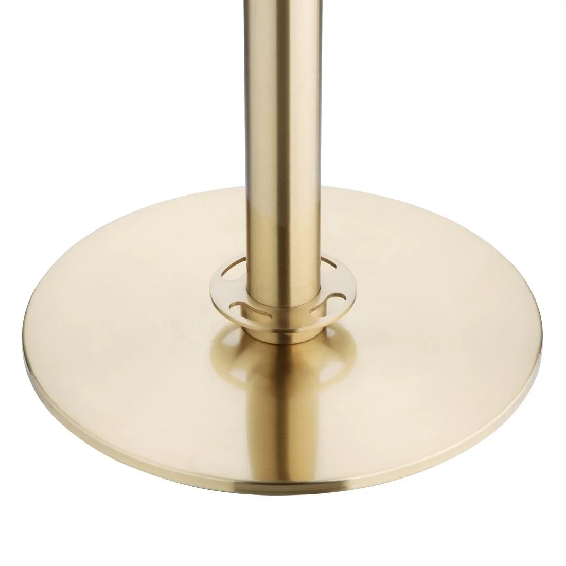 Bolero Flat Base Barrier Banner Posts Brushed Brass (2 Pack) - Image 2