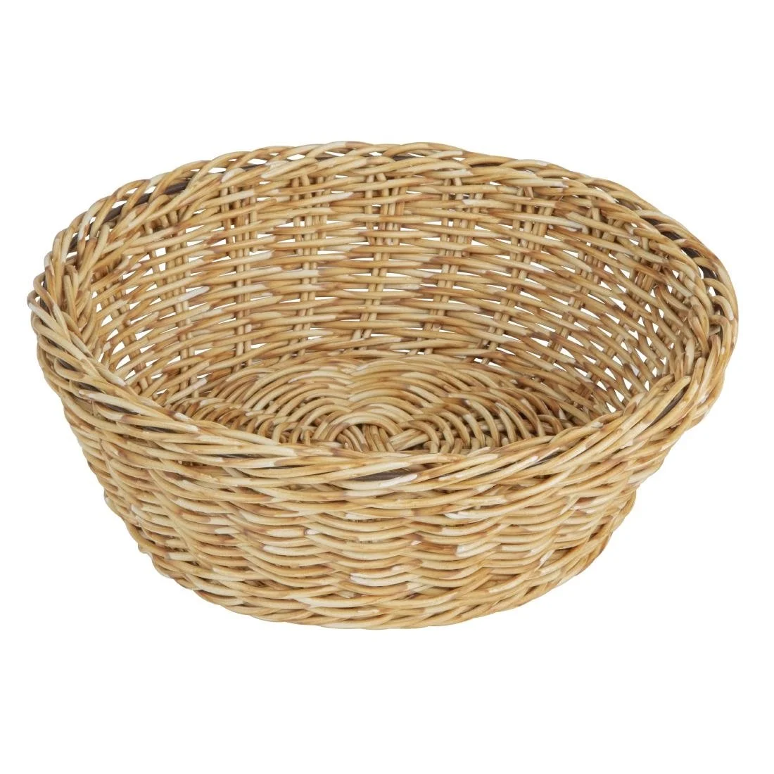 Olympia Polywicker Round Basket Light Brown 220mm - Image 2