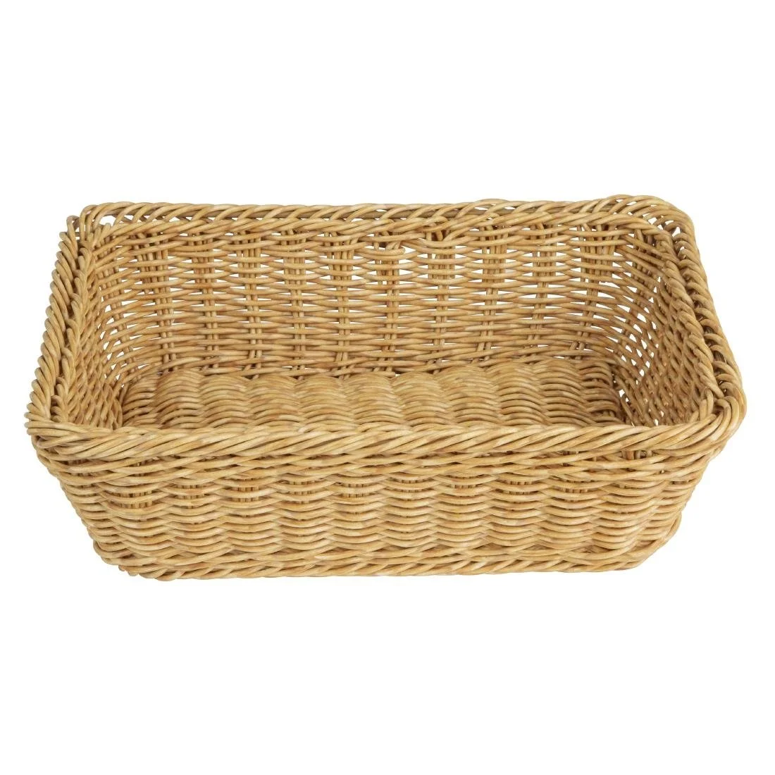 Olympia Polywicker Rectangular Basket Light Brown 300x230mm - Image 1