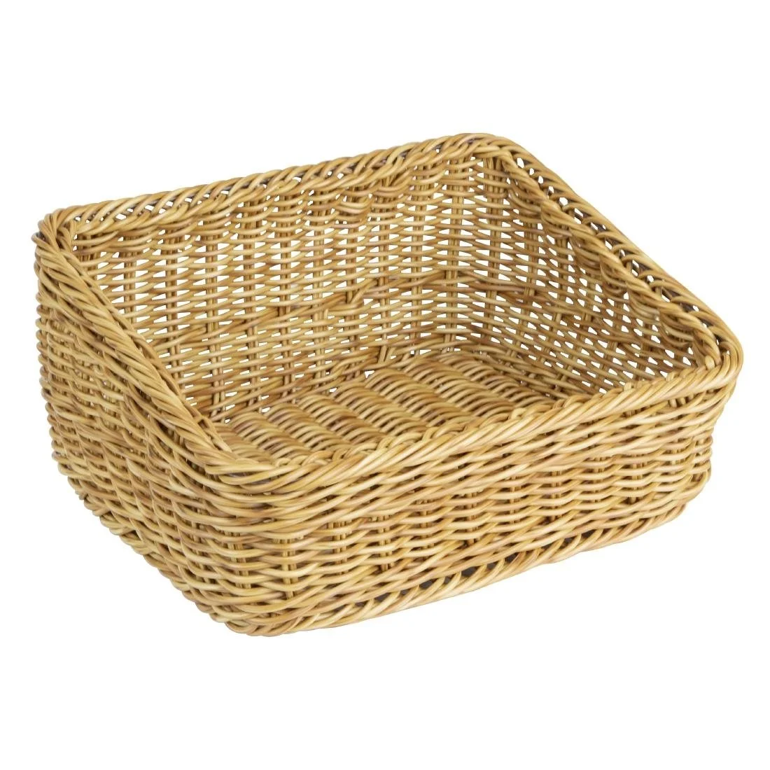 Olympia Polywicker Rectangular Display Basket Light Brown 360x300mm - Image 2