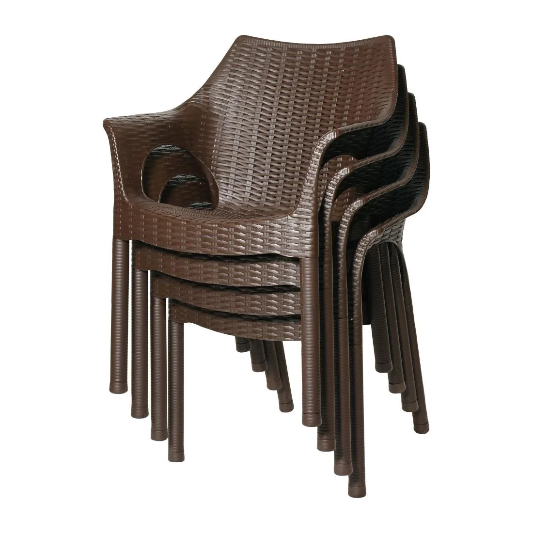 Bolero Elements Polypropylene Armchairs Dark Brown (4 Pack) - Image 6