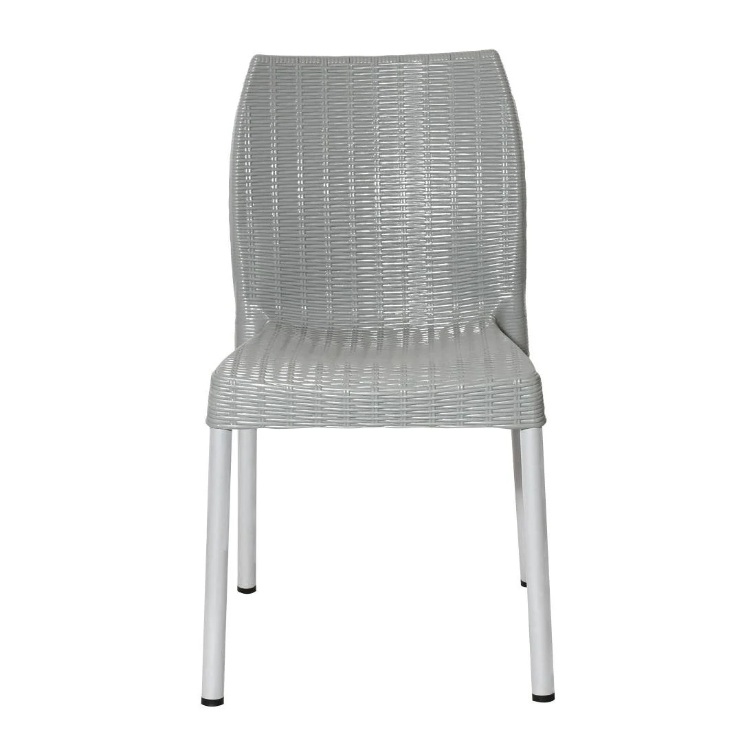 Bolero Elements Polypropylene Rattan Side Chairs Grey (4 Pack) - Image 2