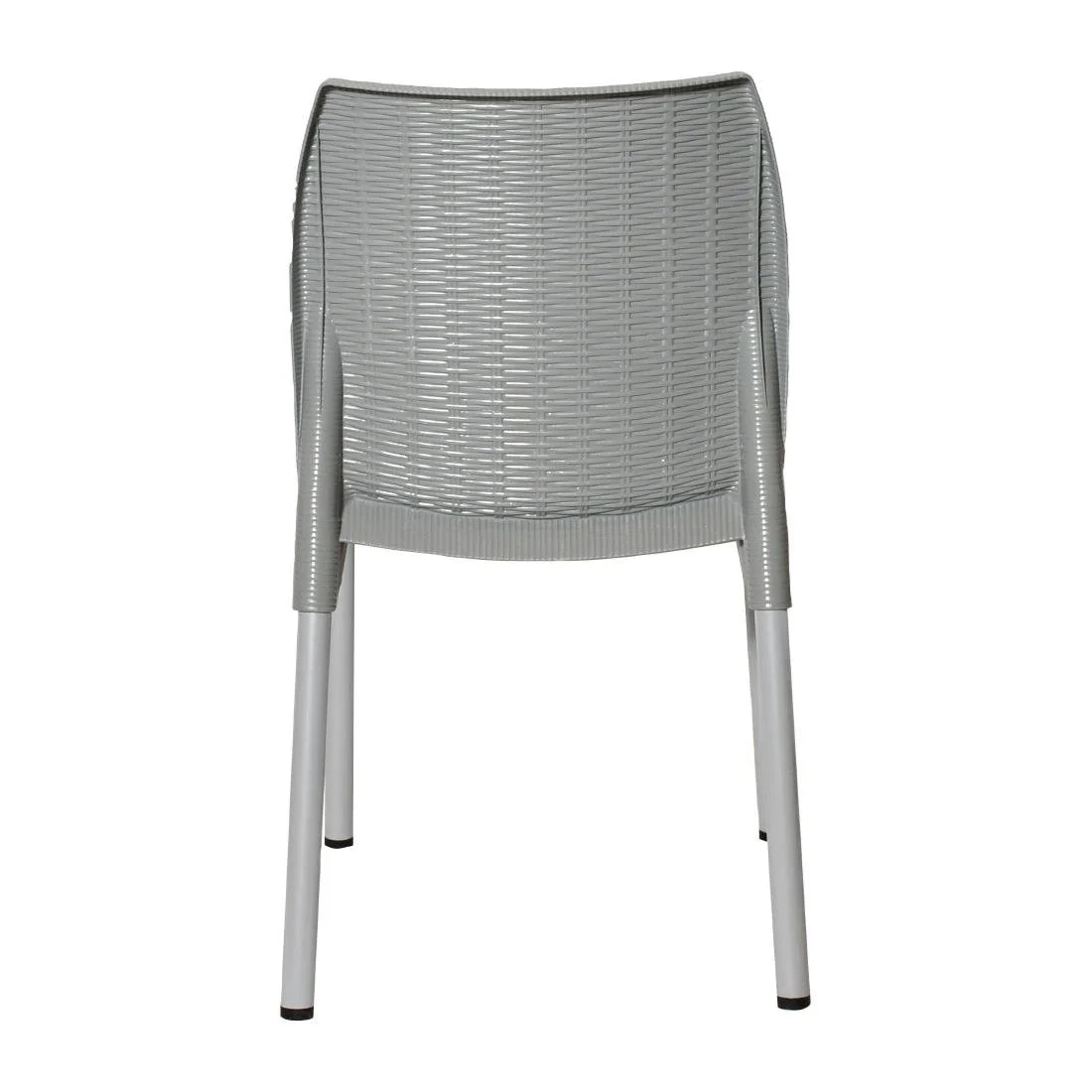 Bolero Elements Polypropylene Rattan Side Chairs Grey (4 Pack) - Image 5
