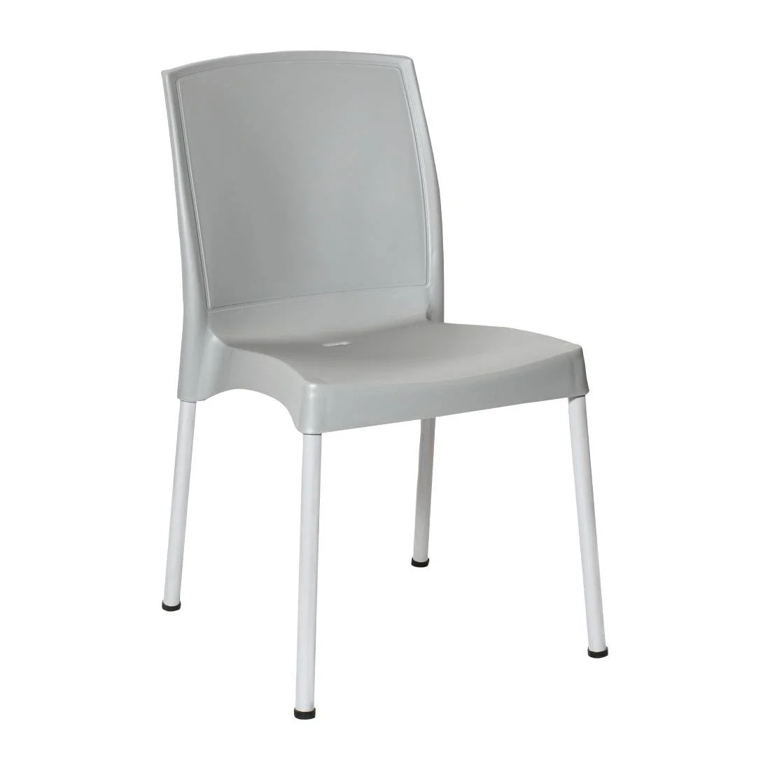 Bolero Elements Polypropylene Plain Side Chairs Grey (4 Pack) - Image 1