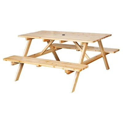 Bolero Elements Wooden Picnic Table & Bench Set 5ft - Image 1