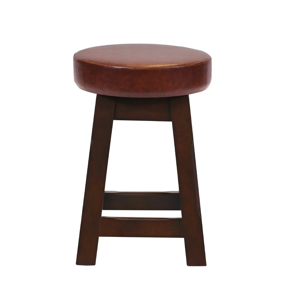 Everyday Wessex Dark Walnut Low Stool with Bison Espresso Seat (2 Pack) - Image 1