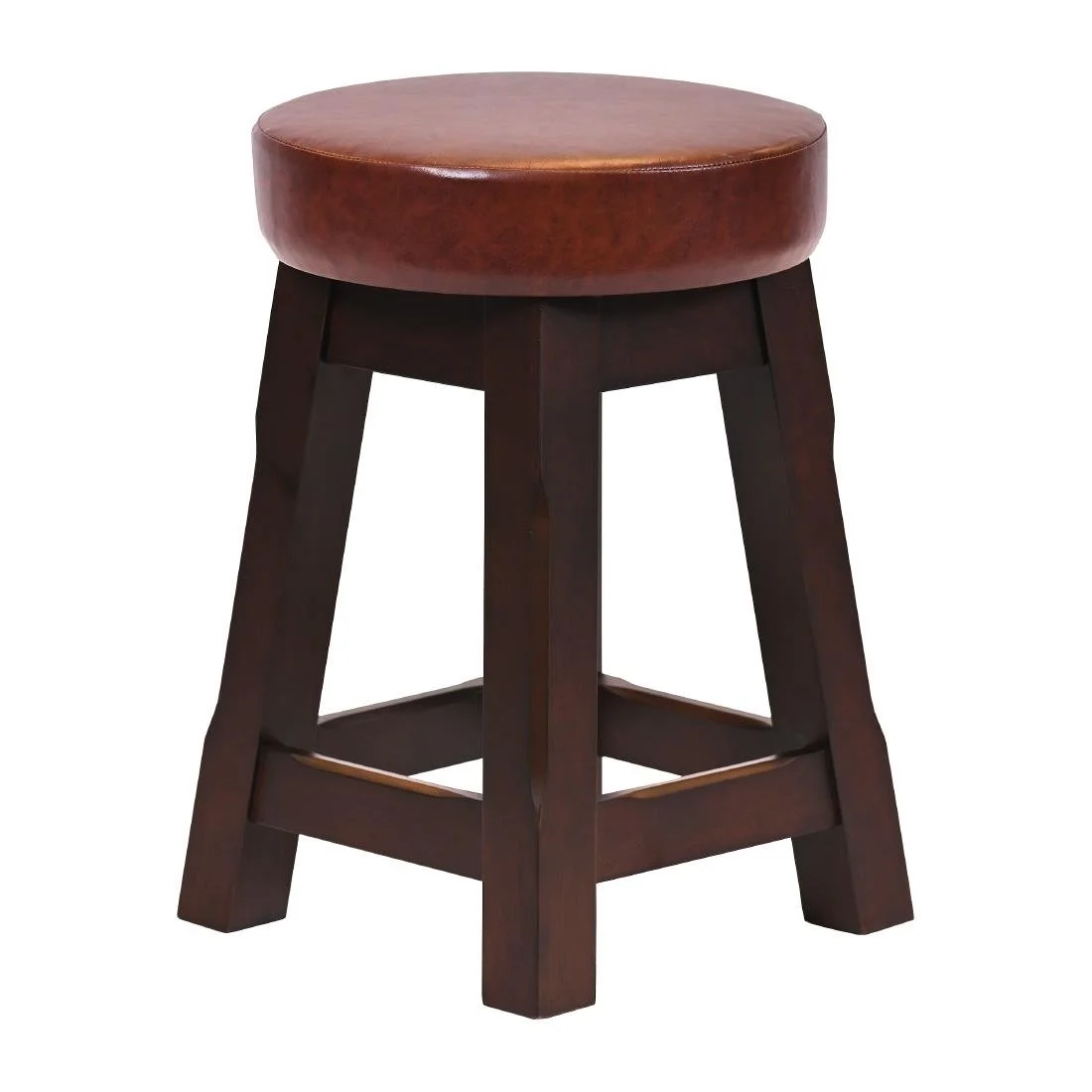 Everyday Wessex Dark Walnut Low Stool with Bison Espresso Seat (2 Pack) - Image 2