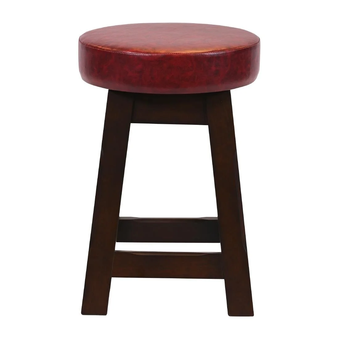 Everyday Wessex Dark Walnut Low Stool with Bison Bordeaux Seat (2 Pack) - Image 1
