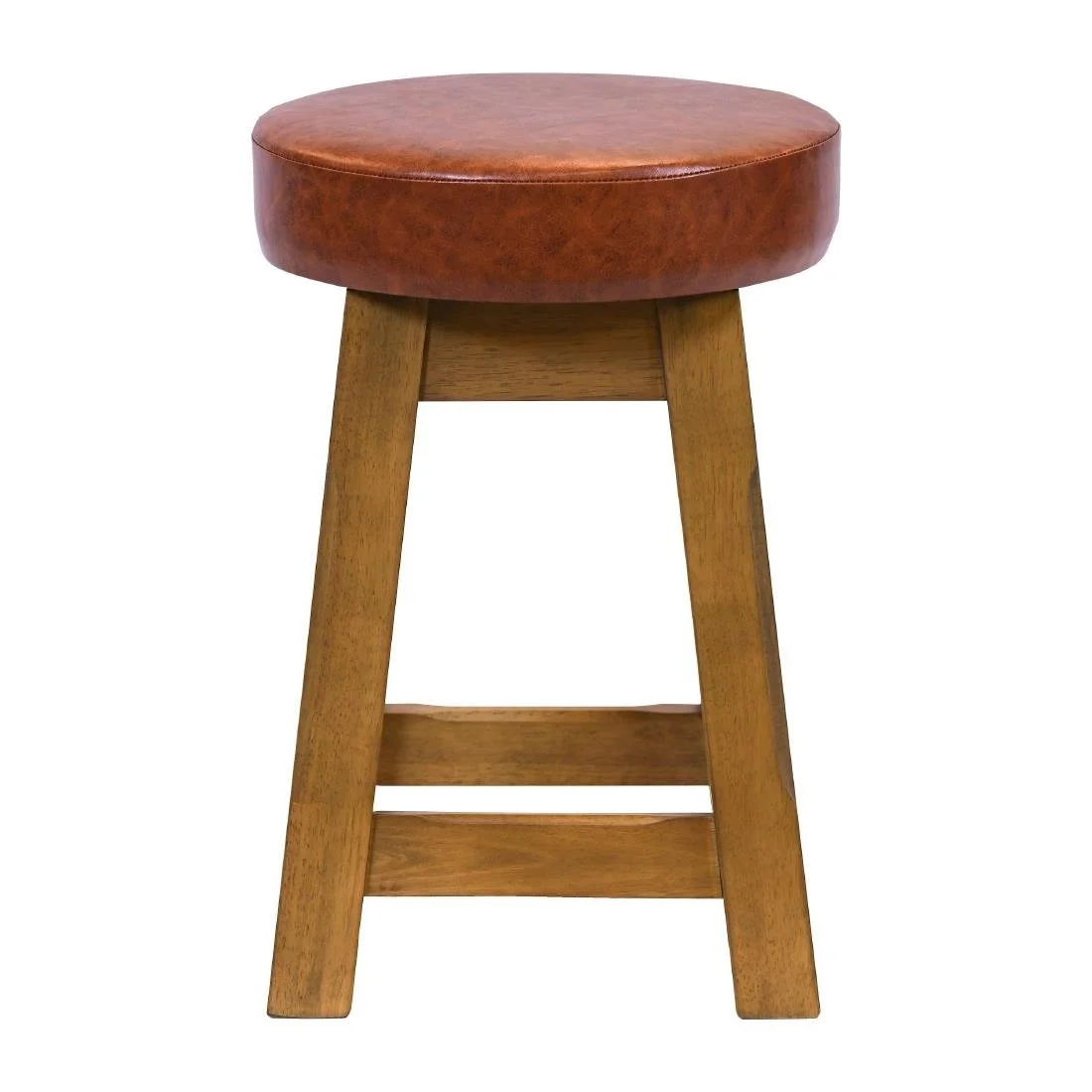 Everyday Wessex Weathered Oak Low Stool with Bison Tan Seat (2 Pack) - Image 1